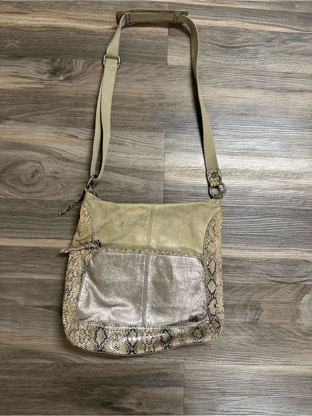 The Sak Snakeskin Trim Shoulder Bag